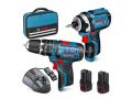 Bosch 12V 2pc 2.0Ah Brushed Hammer Drill/Impact Driver Combo Kit SCBR 0615990L1H