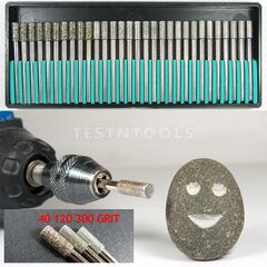 DESIC DIAMOND CARVING BURRS 30 PIECE 40G 120G 300G 4MM CYLINDER