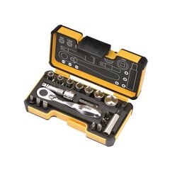 FELO MINI SOCKET AND BIT SET 5-13MM 6.4MM DR 18 PACK SCR-RGOXS