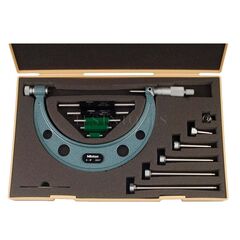 MITUTOYO OUTSIDE MICROMETER 0-6" 0.001" WITH 6 INTERCHANGEABLE ANVILS 104-137