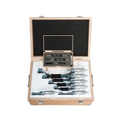 MITUTOYO OUTSIDE MICROMETER SET 0-150MM 0.01MM 6 PC WITH RATCHET STOP 103-913-50