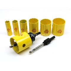 STARRETT PLUMBERS BI-METAL HOLESAW KIT DEEP CUT 7 PIECE 19-57MM