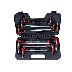 AMPRO T-HANDLE BALL END HEX WRENCH SET 5/64" -  1/2" 10 PIECE WREH-T22902