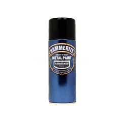 HAMMERITE DIRECT TO RUST METAL PAINT AEROSOL HAMMERED FINISH BLACK 400ML PAIH-040B