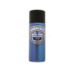 HAMMERITE DIRECT TO RUST METAL PAINT AEROSOL SATIN BLACK 400ML PAIS-040BL