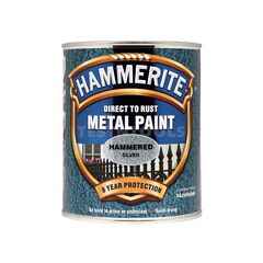HAMMERITE DIRECT TO RUST METAL PAINT HAMMERED FINISH SILVER 750ML PAIH-075S