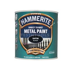HAMMERITE DIRECT TO RUST METAL PAINT SATIN BLACK 250ML PAIS-025BL