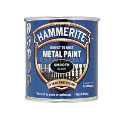 HAMMERITE DIRECT TO RUST METAL PAINT SMOOTH BLACK 250ML PAIS-025B