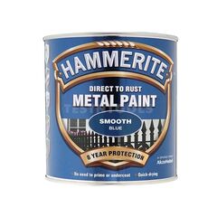 HAMMERITE DIRECT TO RUST METAL PAINT SMOOTH BLUE 250ML PAIS-025LB
