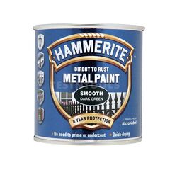 HAMMERITE DIRECT TO RUST METAL PAINT SMOOTH DARK GREEN 2.5LITRE PAIS-2.5DG