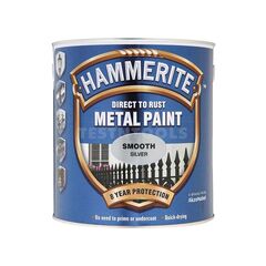 HAMMERITE DIRECT TO RUST METAL PAINT SMOOTH SILVER 250ML PAIS-025S