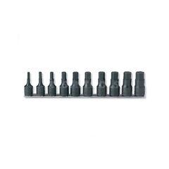 KOKEN HEX BIT SOCKET SET ON RAIL 1/2" DRIVE 3/16" - 3/4" 10 PIECE RS4012A/10