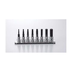 KOKEN HEX BIT SOCKET SET ON RAIL 3/8" DRIVE 3MM - 12MM 8 PIECE RS3010M/8-L100