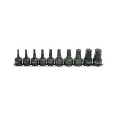 KOKEN IMPACT HEX BIT SOCKET SET ON RAIL 1/2" DRIVE 4MM - 19MM 10 PIECE RS14012M/10