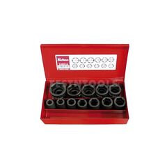 KOKEN IMPACT SOCKET SET 1/2" DRIVE 3/8" - 1.1/8" 6PT 12 PIECE 14241A