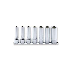 KOKEN INTERNAL TORX DEEP SOCKET SET ON RAIL 1/2" DRIVE E10 - E24 7 PIECES RS4325/7
