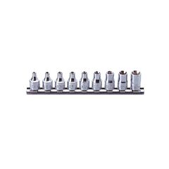 KOKEN INTERNAL TORX SOCKET SET ON RAIL 3/8" DRIVE E4 - E16 9 PIECE RS3425/9