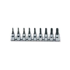 KOKEN PENTALOBE BIT SOCKET SET ON RAIL WITH HOLE 3/8" DRIVE 10PR - 50PR 5PT 9 PIECE RS3025/9PR