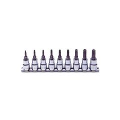 KOKEN TORX BIT SOCKET SET ON RAIL TAMPER PROOF 3/8" DRIVE TH10 - TH50 9 PIECE RS3025/9