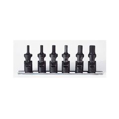 KOKEN UNIVERSAL HEX BIT SOCKET SET ON RAIL 3/8" DRIVE 5MM - 12MM 6 PIECES RS3430M/6