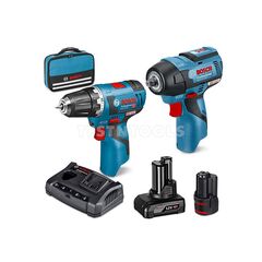 BOSCH 12V 2PC 2.0AH/4.0AH BRUSHLESS DRILL/IMPACT WRENCH COMBO KIT SCRS 0615990L34