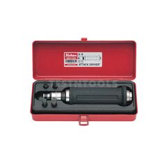 KOKEN ATTACK DRIVER SET RUBBER GRIP 1/2" DRIVE PHILLIPS FLAT BITS & HOLDER 6PC AG112A