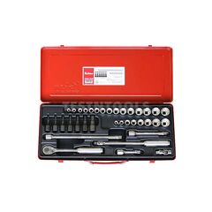 KOKEN SOCKET SET 3/8" DRIVE 5/16" - 7/8" & 8MM - 22MM 12PT 36 PIECE 3281AM
