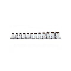 KOKEN SOCKET SET ON RAIL 3/8" DRIVE 8MM - 19MM 12PT 12 PIECE RS3405M/12