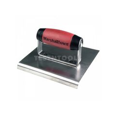 MARSHALLTOWN STAINLESS STEEL CURVE END HAND EDGER DURASOFT HANDLE 150MM X 150MM X 10MM MT162SS