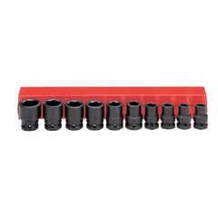 AMPRO AIR IMPACT SOCKET SET 1/2" DRIVE 10MM - 22MM 6PT 10 PIECE SOCS-A5605
