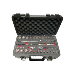 AMPRO SOCKET SET 3/8" DRIVE 6-22MM & 1/4"-7/8" 12PT 37 PIECE SOCS-T47255