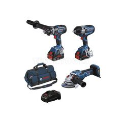 BOSCH 18V 3PC 8.0AH BITURBO BRUSHLESS COMBO KIT GSB+GDS+GWS+2X8