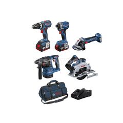 BOSCH 18V 5PC 5.0AH BRUSHLESS COMBO KIT GSB+GDR+GHB+GKS+GWS+2X5 0615A5008W