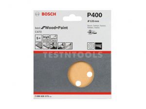 Bosch Sanding Discs C470 For Wood And Paint 5PC 125mm 400 Grit