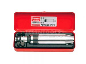 Koken Attack Driver Set Knurled Handle 1/2" Drive Phillips Flat Bits & Holder 6 Piece AN112A