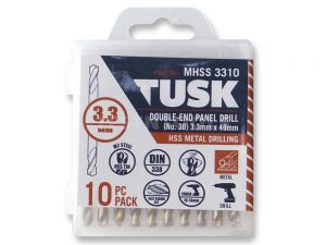 Tusk Double-End Drill Bits HSS 3.3mm 10 Piece MHSS3310