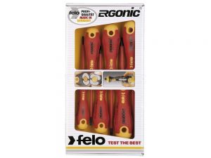 Felo 413 Series  Insulated Screwdriver Set 1000V Flat, Phillips And Square 6 Pack SCR-S413S6HD