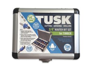 Tusk TCT Router Bits Set 1/4" 12 Piece RBT122