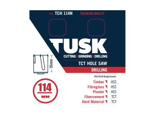 Tusk TCT Hole Saw 114mm x 55mm TCH114N