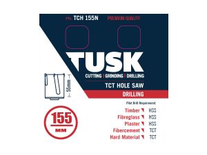 Tusk TCT Hole Saw 155mm x 55mm TCH155N
