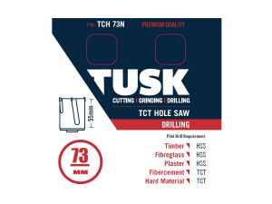 Tusk TCT Hole Saw 73mm x 55mm TCH73N