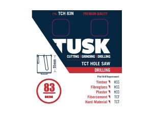 Tusk TCT Hole Saw 83mm x 55mm TCH83N