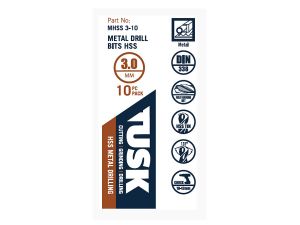 Tusk Metal Drill Bits HSS 3mm 10 Piece MHSS3-10