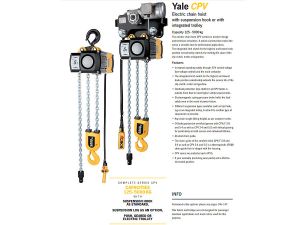 Yale Electric Chain Hoist 6m 0.25T 1 Phase YEH905