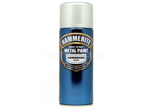 Hammerite Direct To Rust Metal Paint Aerosol Hammered Finish White 400ml PAIH-040W