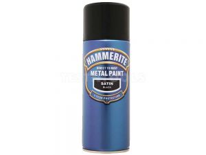 Hammerite Direct To Rust Metal Paint Aerosol Satin Black 400ml PAIS-040BL