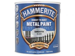 Hammerite Direct To Rust Metal Paint Smooth Silver 5litre PAIS-5S