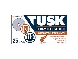 Tusk Ceramic Fibre Disc 115mm 120 Grit FD115120