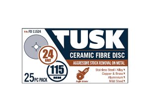 Tusk Ceramic Fibre Disc 115mm 24 Grit FD11524