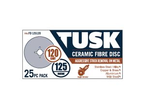 Tusk Ceramic Fibre Disc 125mm 120 Grit FD125120